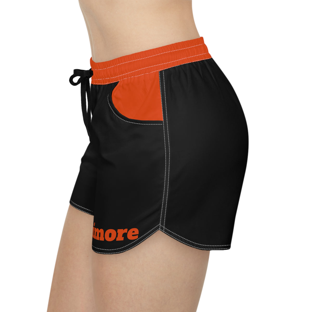 Black and Orange Women's Casual Shorts, Baltimore baseball themed shorts, baseball fan shorts, cute shorts, baseball game, gift