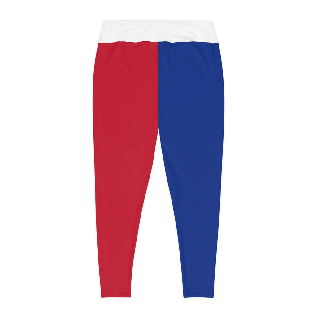 Buffalo Football Themed Plus Size Leggings, Red white and blue leggings, Plus Size, Casual Wear, Color-blocked Leggings, Gift, 4th of july
