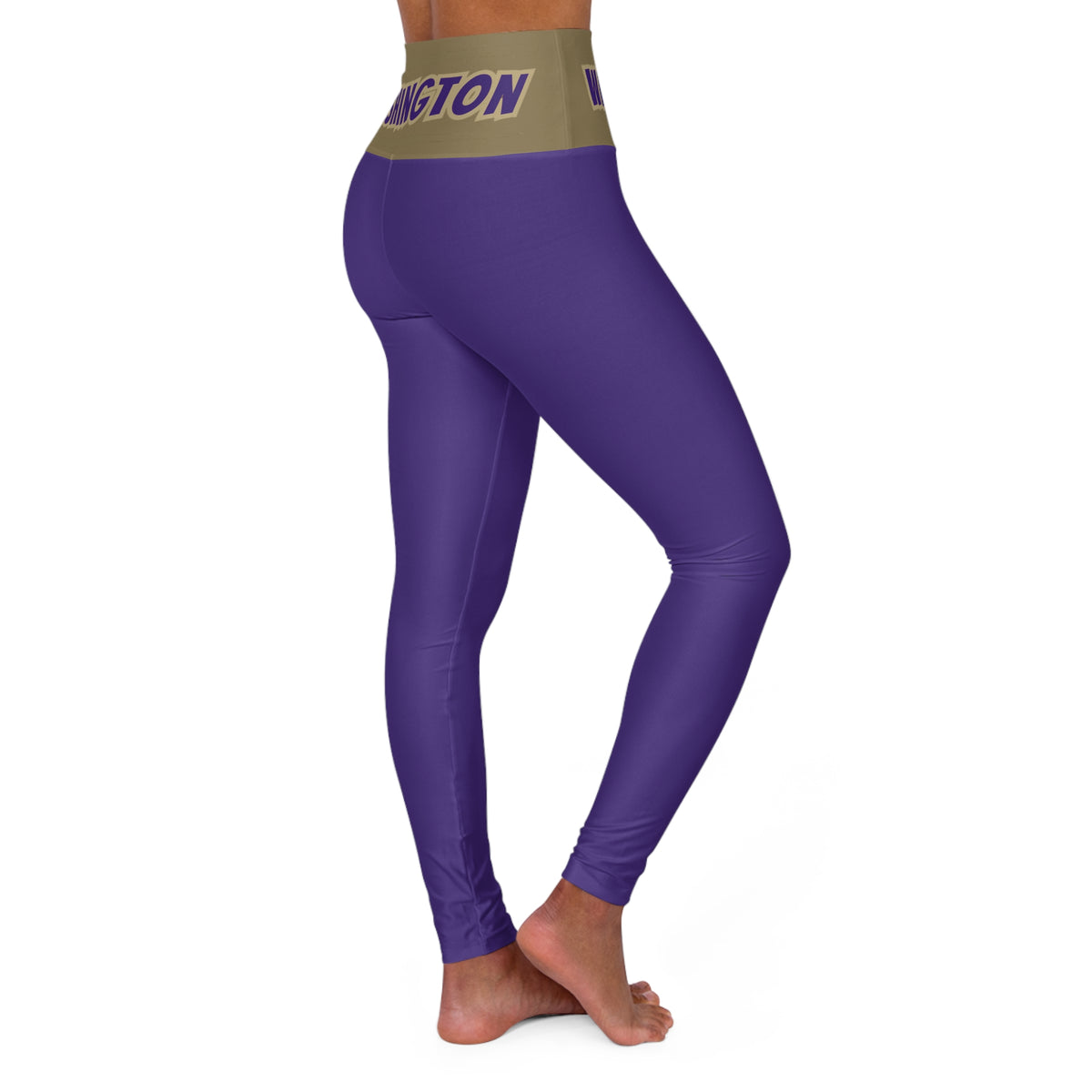 Purple and gold High Waisted Yoga Leggings, cute yoga pants,  Women's Leggings,  gift for alumni, gift for student, gift