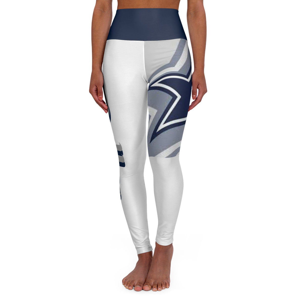 Women's Dallas Football Team Themed High Waisted Yoga Leggings
