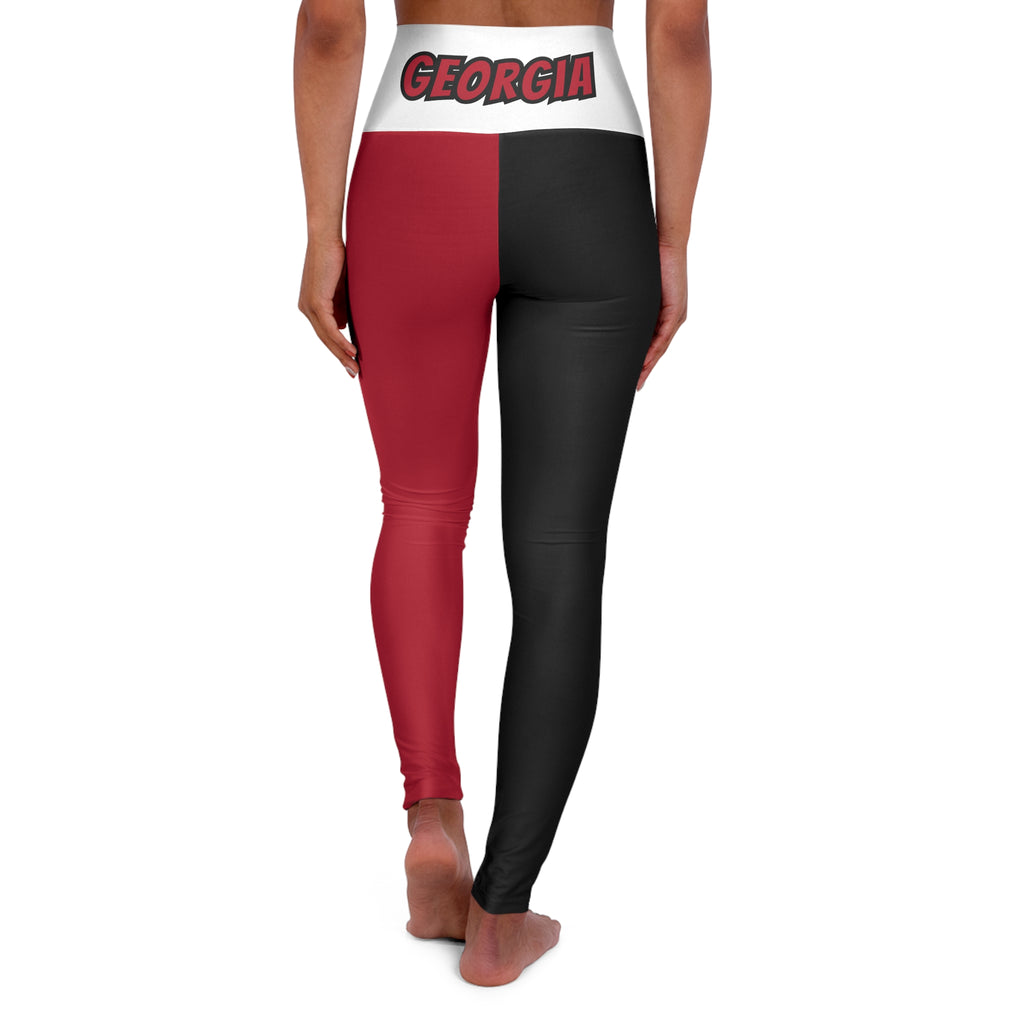 Red and black High Waisted Yoga Leggings,  Women's Leggings,  cute yoga  pants,  alumni gift, gift for student, gift
