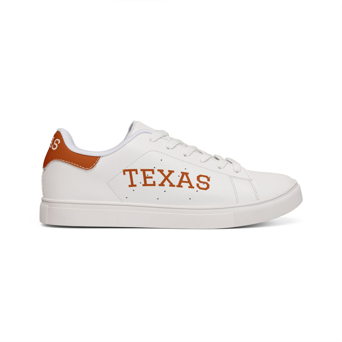 Texas tennis shoes, Low-Top Leather Sneakers, Unisex sneakers, orange and white shoes, college fan shoes, game day shoes, alumni gift