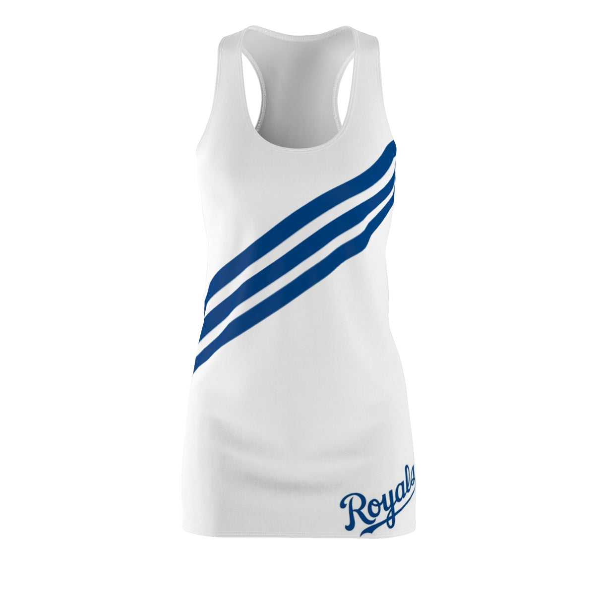 Blue striped women's Racerback dress, cute summer dress, royals themed dress, baseball fan, gift