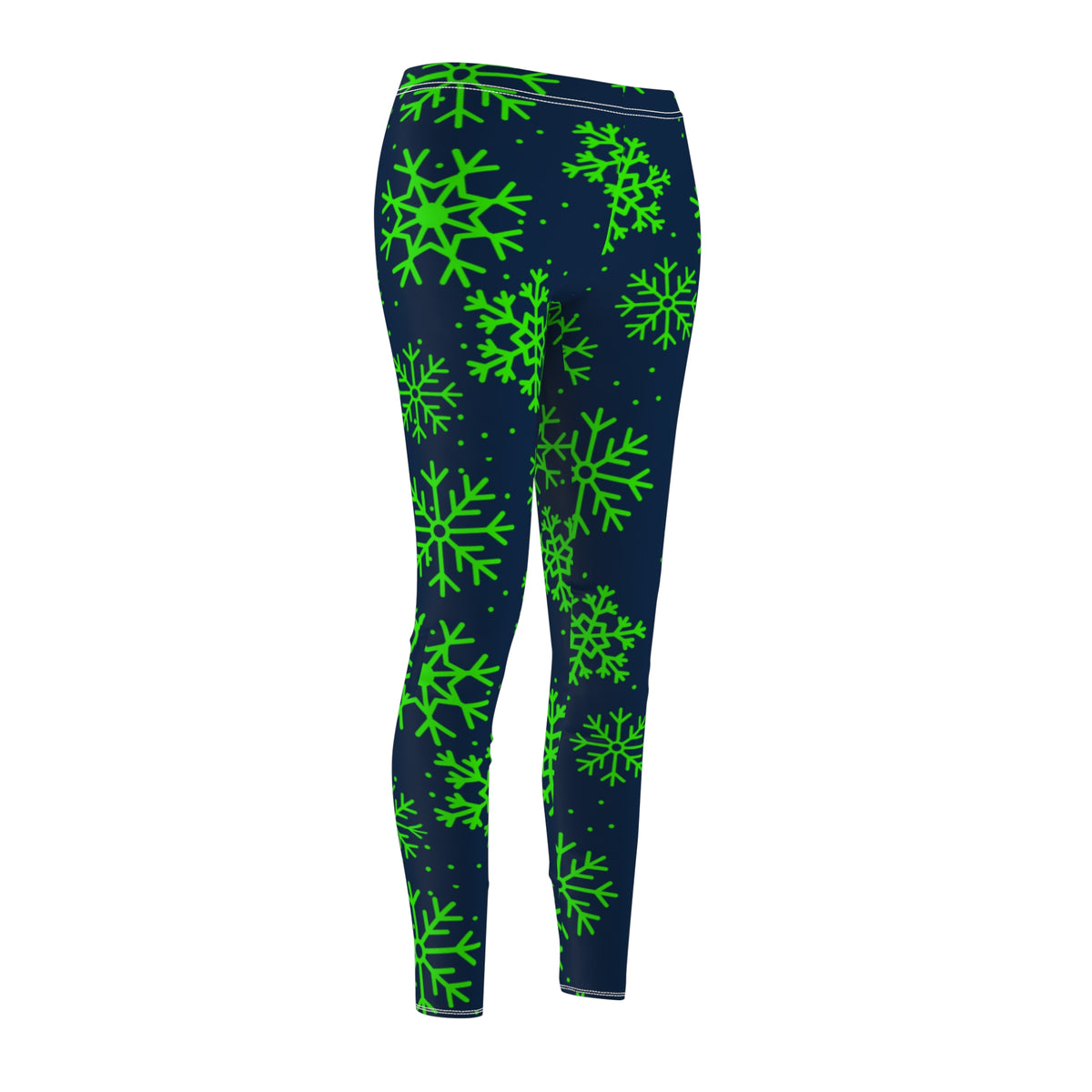 Blue and Green Snowflakes Leggings, Women's Christmas Leggings, Seattle football themed pants, Winter yoga pants, Holiday leggings, Gift
