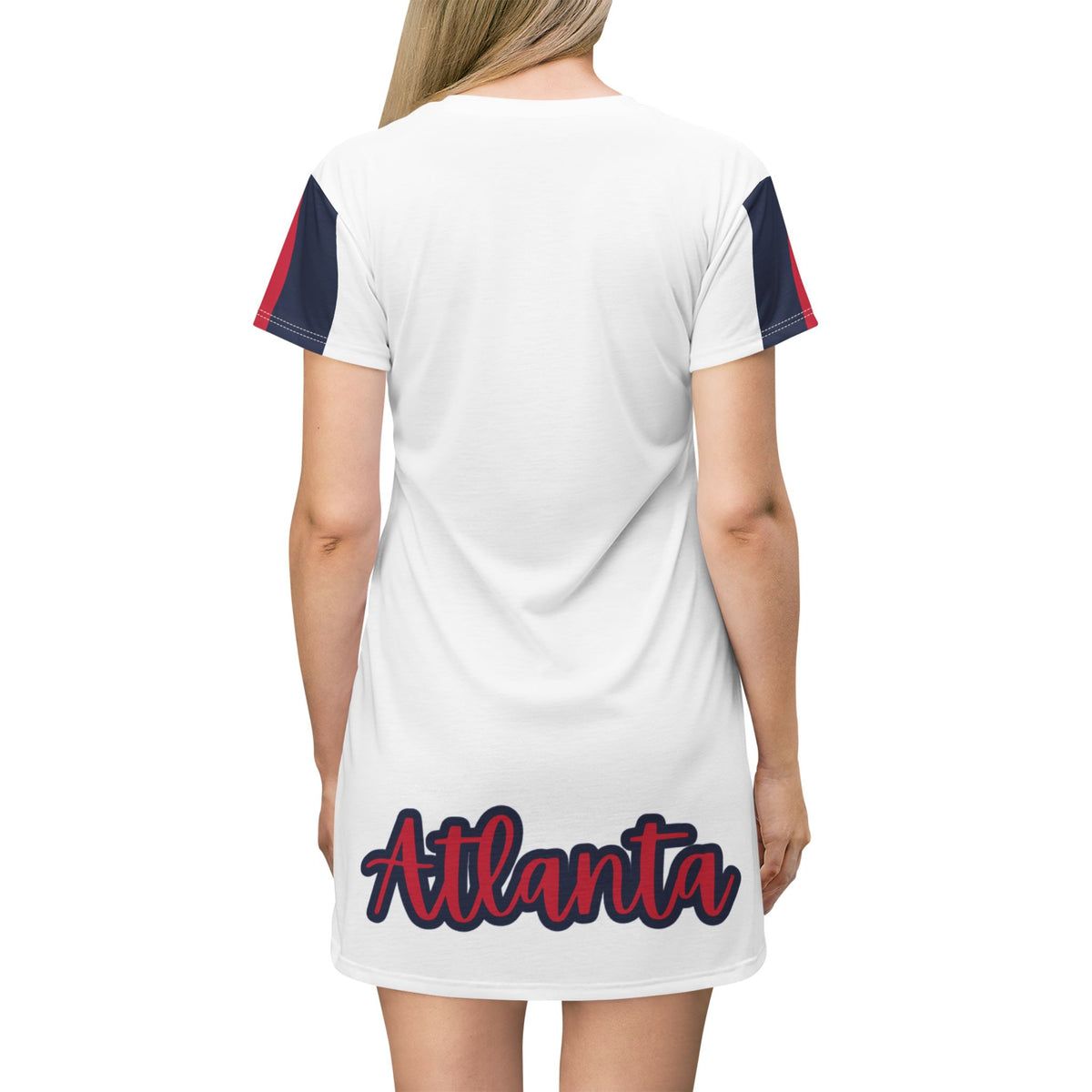 Red, White and blue T-Shirt Dress, ATL baseball dress, Atlanta fan dress, Cute t-shirt dress, dress for baseball game, gift