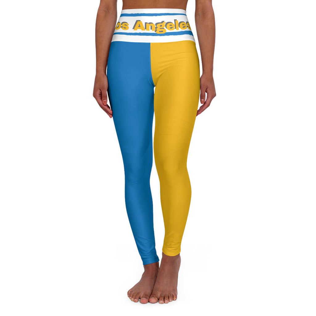 L.A. Chargers Themed High Waisted Leggings