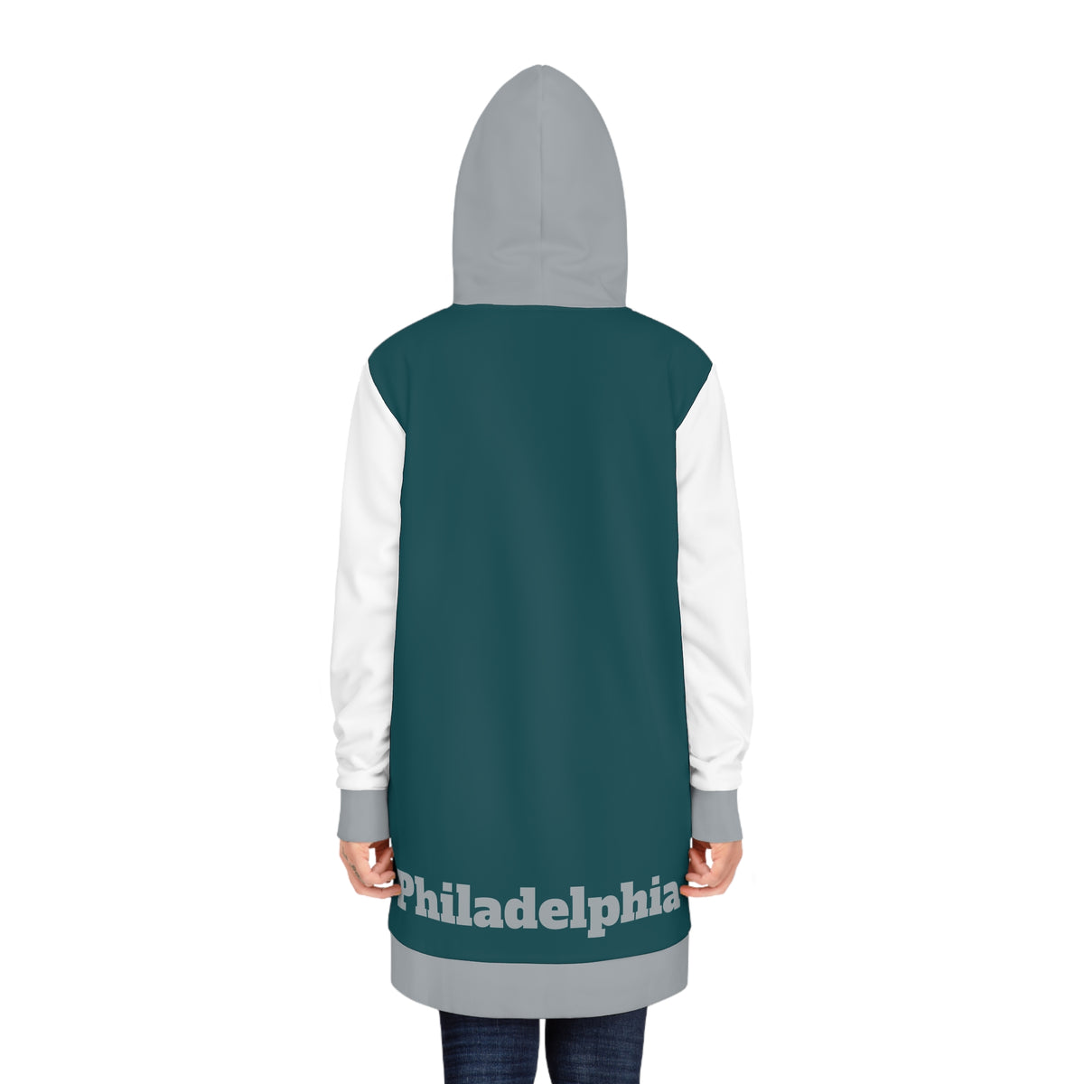 Green, grey and white Women's Hoodie Dress, Philadelphia Football Themed sweater dress, Philadelphia hoodie, cute dress, Philly, gift
