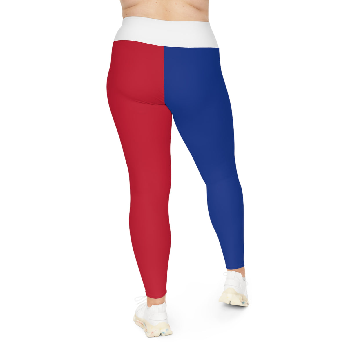 Buffalo Football Themed Plus Size Leggings, Red white and blue leggings, Plus Size, Casual Wear, Color-blocked Leggings, Gift, 4th of july
