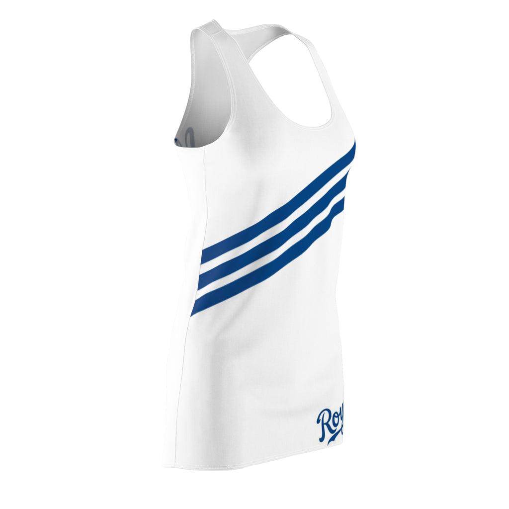 Blue striped women's Racerback dress, cute summer dress, royals themed dress, baseball fan, gift
