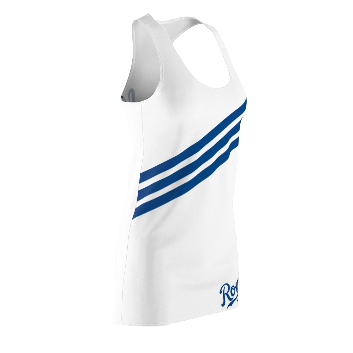 Blue striped women's Racerback dress, cute summer dress, royals themed dress, baseball fan, gift