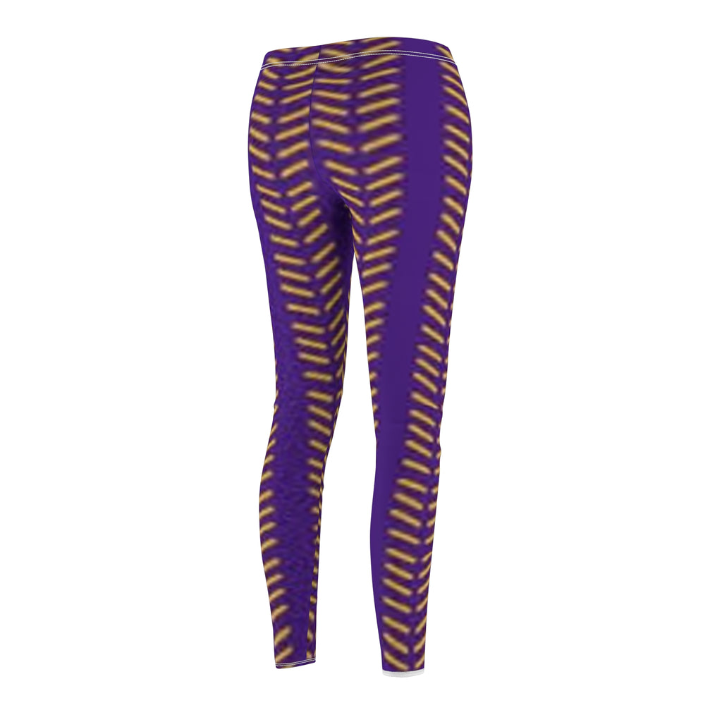 Women's Minnesota Football Themed, Purple and Gold Leggings