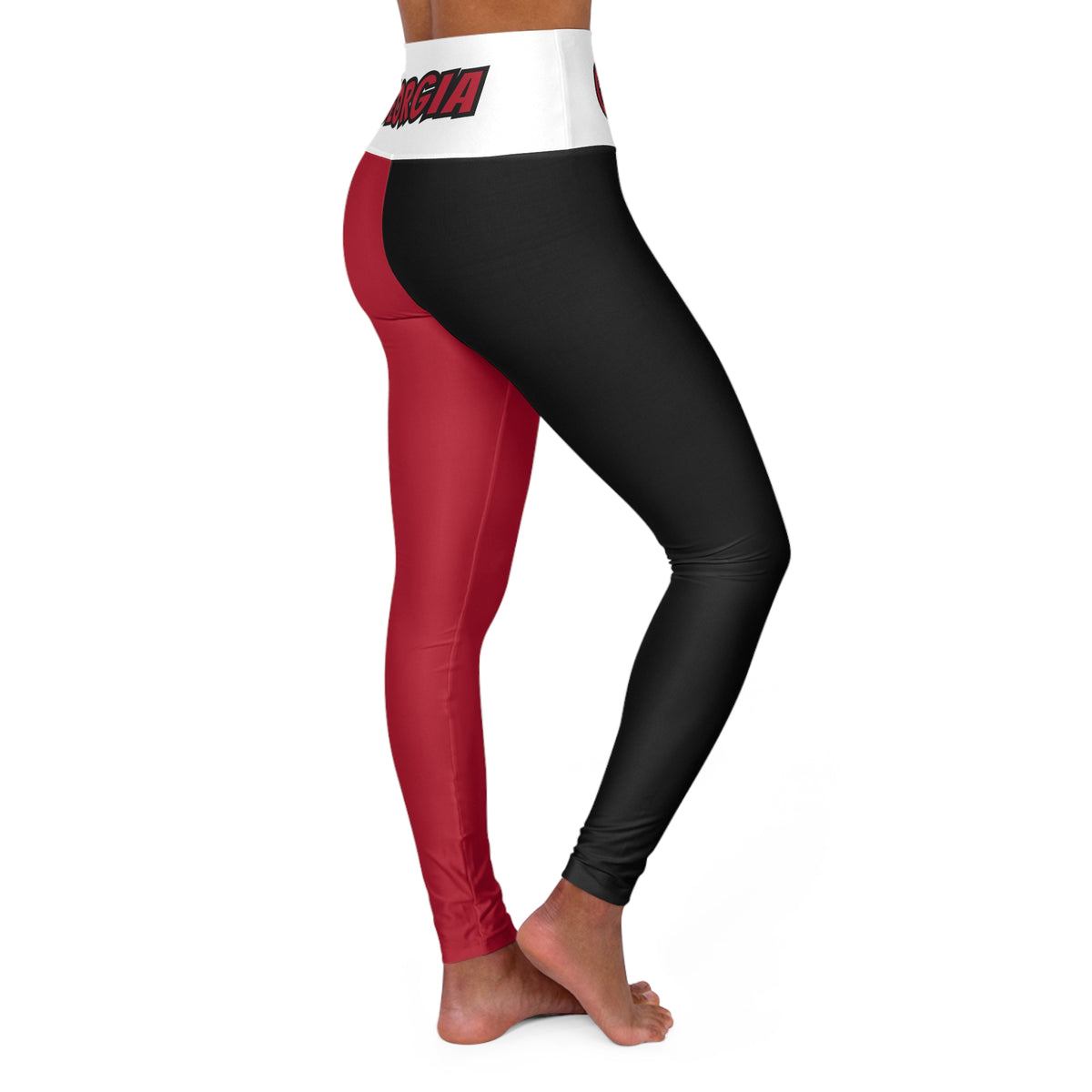 Red and black High Waisted Yoga Leggings,  Women's Leggings,  cute yoga  pants,  alumni gift, gift for student, gift