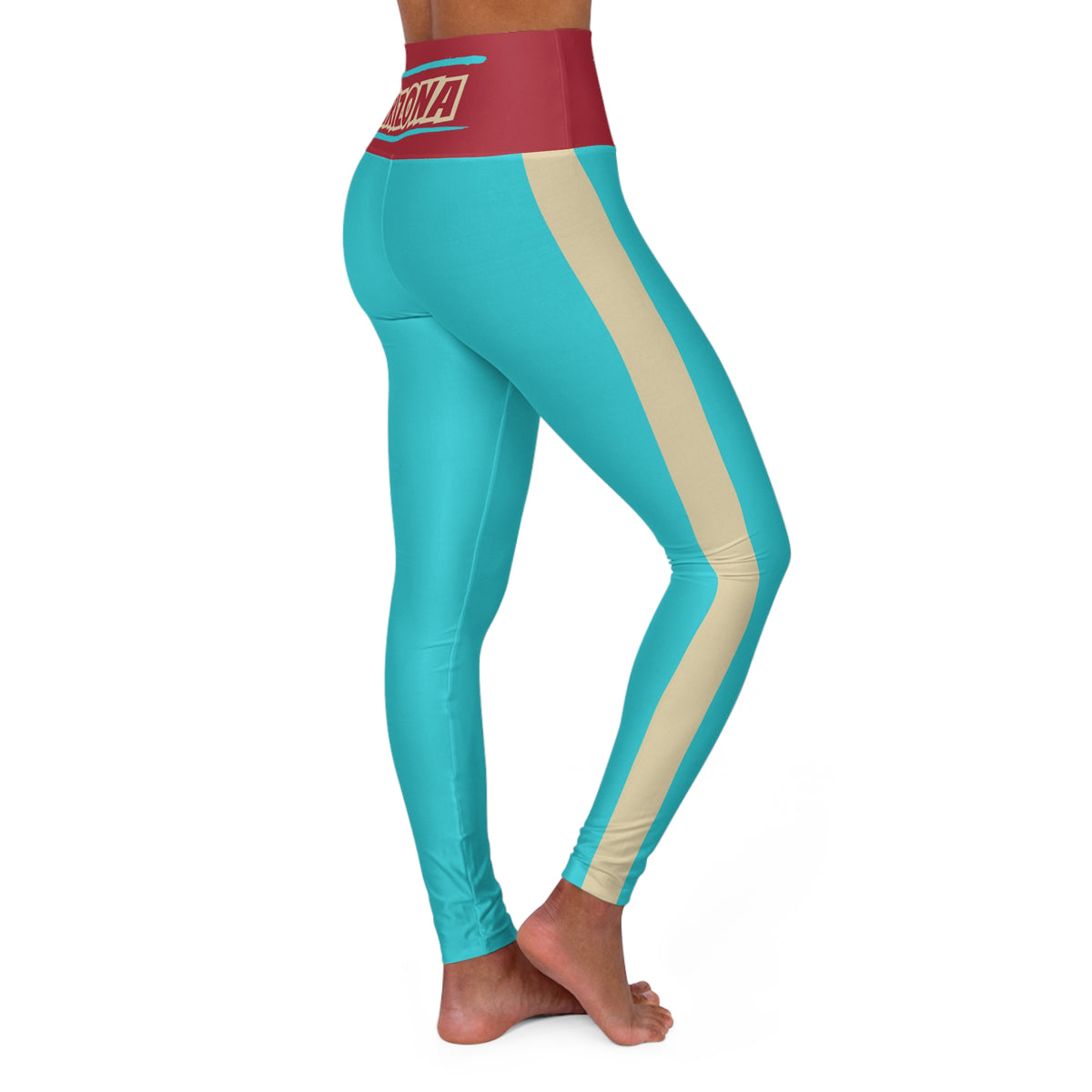 Arizona baseball high Waisted Yoga Leggings, Women's Leggings,  Teal, red, and tan yoga pants, arizona baseball themed, cute leggings, gift