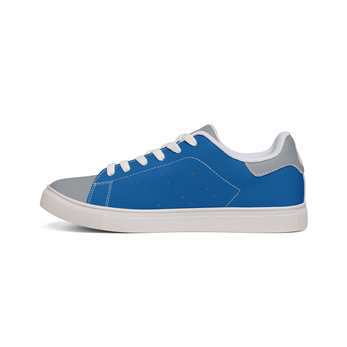 Detroit Football Themed Sneakers, Low-Top Leather Sneakers, Blue and Grey shoes, Football fan shoes, Men's Shoes, tennis shoes, gift