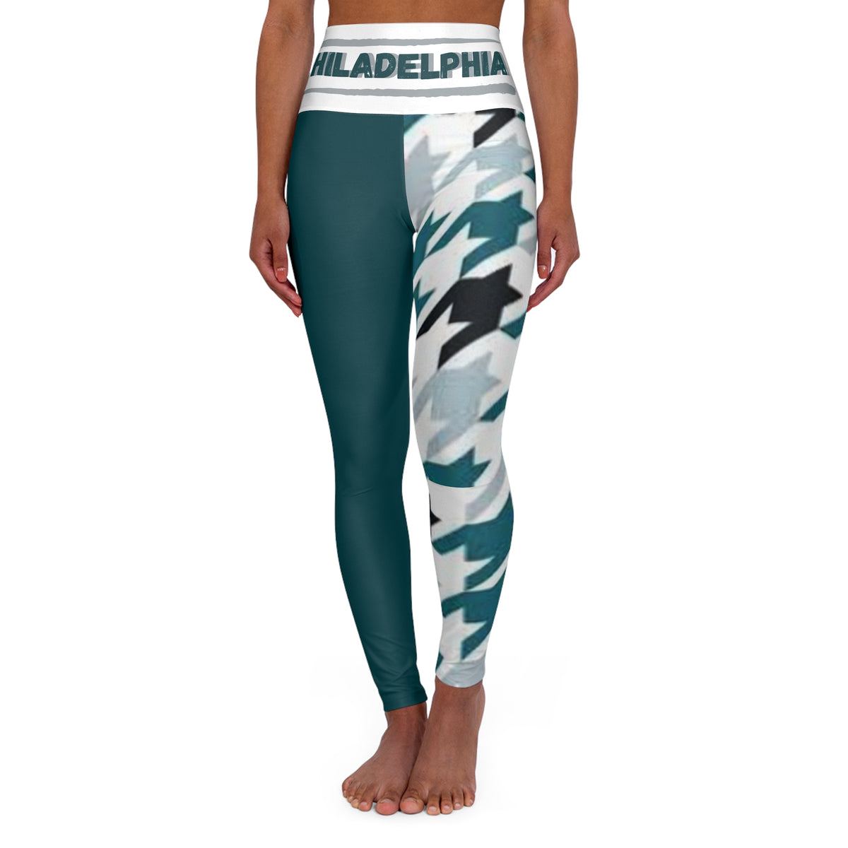 Philadelphia Football Themed Waisted Yoga Leggings