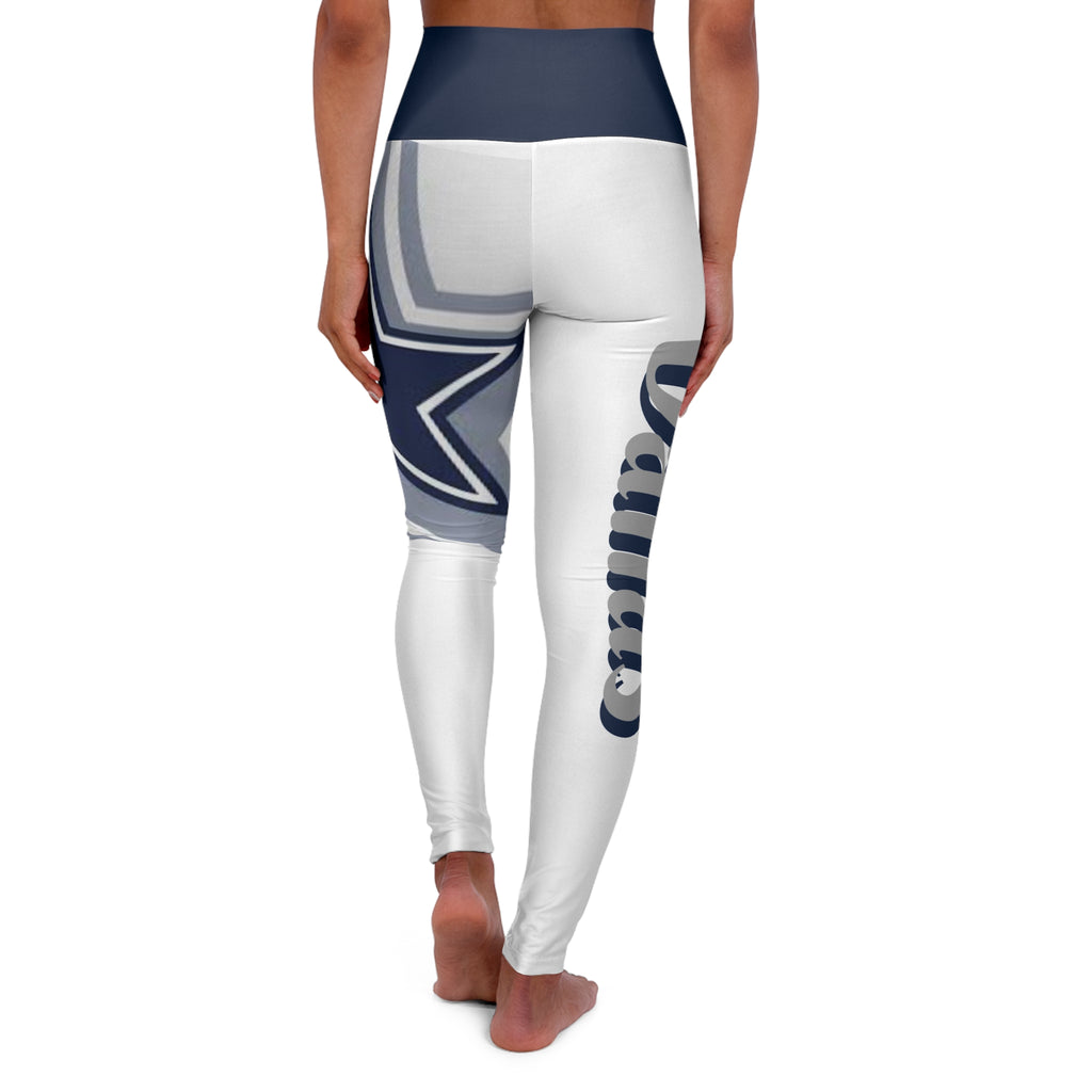 Women's Dallas Football Team Themed High Waisted Yoga Leggings