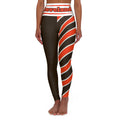 Cleveland Football Themed High Waisted Yoga Leggings,  Women's Leggings,  Cute Yoga Pants,  Brown's Leggings, Cleveland fan, Gift