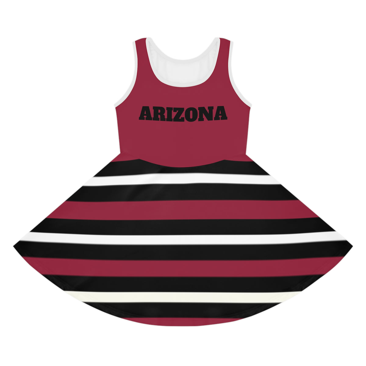 Red and Black striped girls dress, Arizona Football themed dress, Toddler dress, game day outfit, Matching Dress, Christmas gift