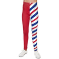 Red white and blue striped Youth Leggings, buffalo football themed, matching leggings, 4th of july leggings, mommy and me matching leggings