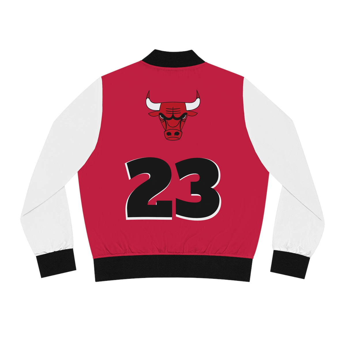 Red and Black Women's Bomber Jacket, Vintage Bulls Jacket, Bulls coat, cute bomber jacket, Women's jacket, basketball, gift
