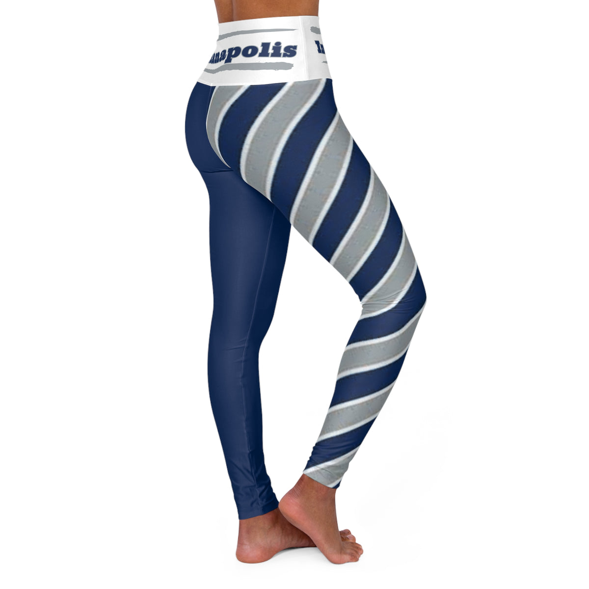 Indianapolis Football Themed High Waisted Yoga Leggings