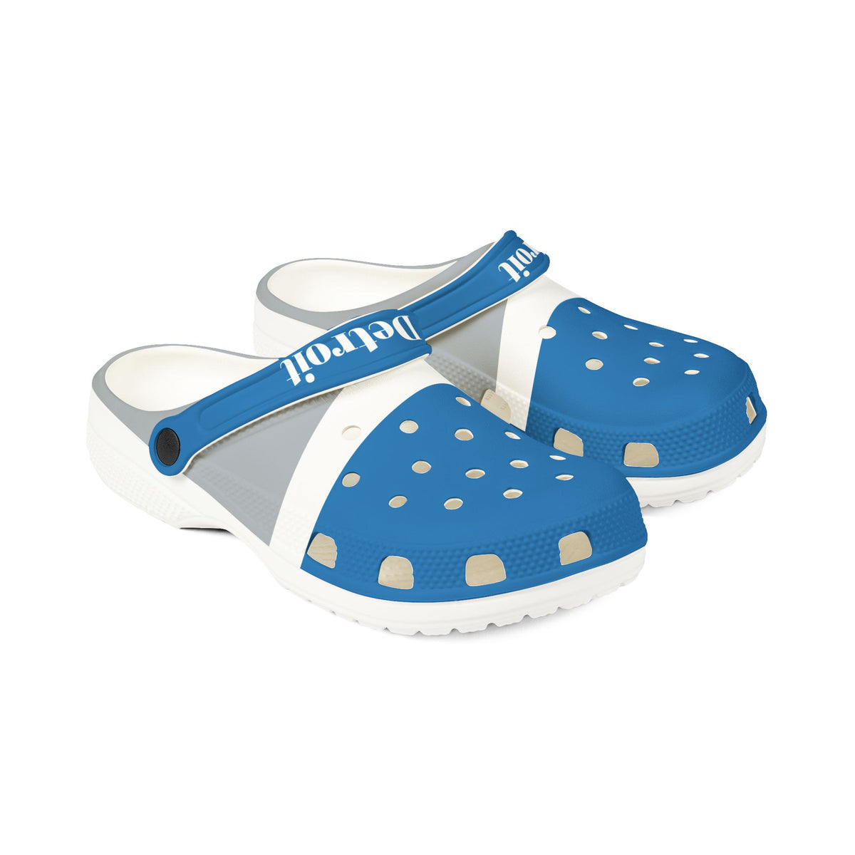 Detroit Football Themed EVA Foam Rubber Shoes