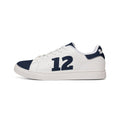 Navy Number 12 Leather Sneakers, Low-Top sneakers, Blue and white shoes, Seattle Football fan shoes, game day sneakers, unisex shoes,