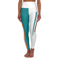 Miami Football Themed High Waisted Yoga Leggings, Dolphins Football Leggings,  Women's Leggings,  Cute Yoga Pants, Gift