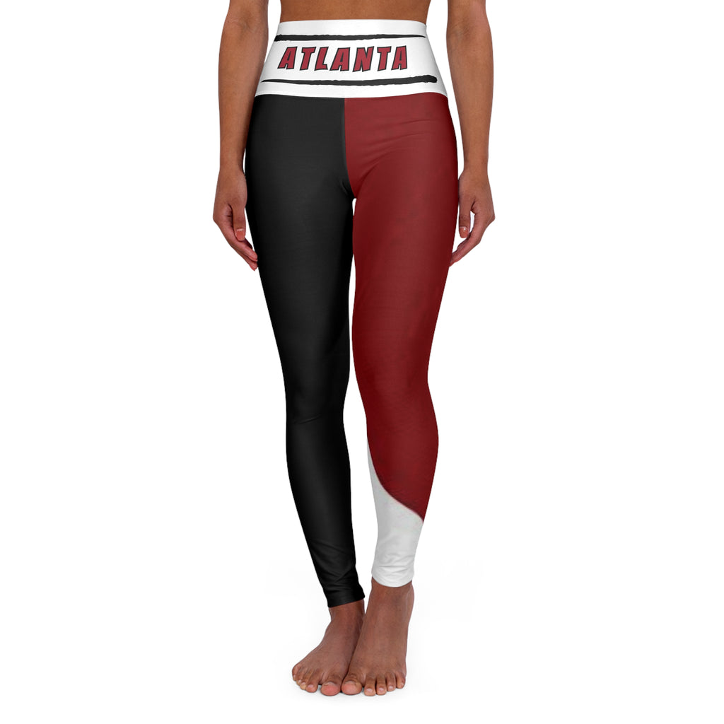 Atlanta Football Themed High Waisted Yoga Leggings