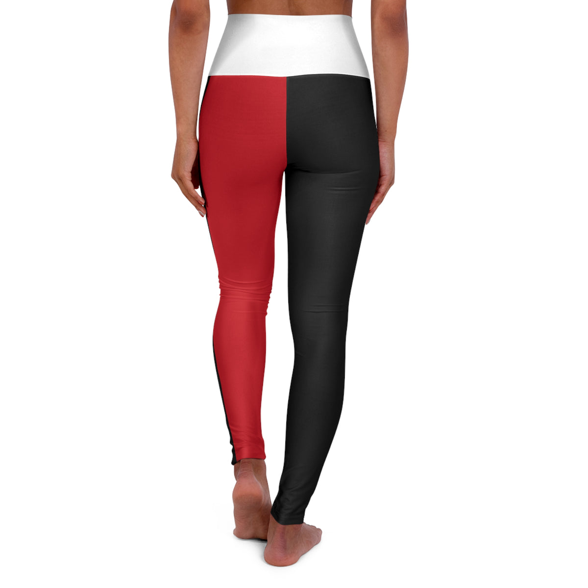 New Jersey Hockey Themed High Waisted Yoga Leggings, Devils Leggings, cute yoga pants, Women's Leggings,  gift