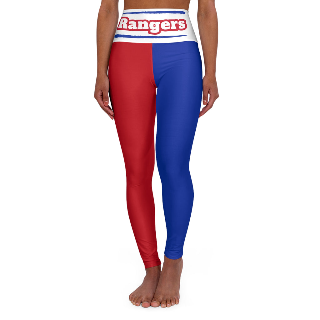 Women's New York Hockey Themed High Waisted Yoga Leggings,  Rangers Leggings, Cute yoga pants, Women's Leggings,  gift