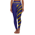 Purple and Gold High Waisted Yoga Leggings, Sporty yoga pants, Baltimore Themed Leggings, game day pants, gift for her, football fan