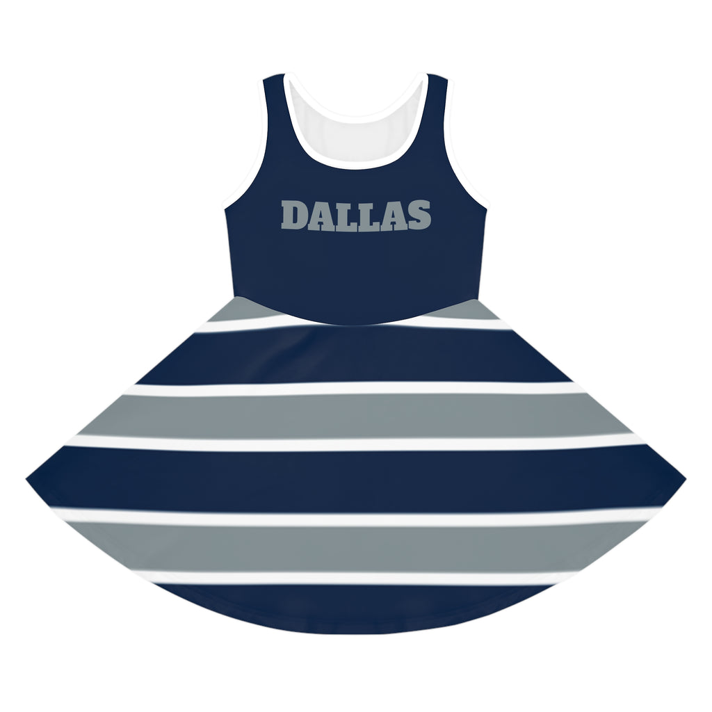 Girls' Sports Sundress, Personalized Dress for game day, Dallas Themed Dress, Matching dresses, Sports Fan Dress, matching photo dress