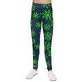 Blue and Action Green Snowflakes Youth Leggings, Seattle football themed holiday leggings, Christmas Leggings, Matching outfits, gift