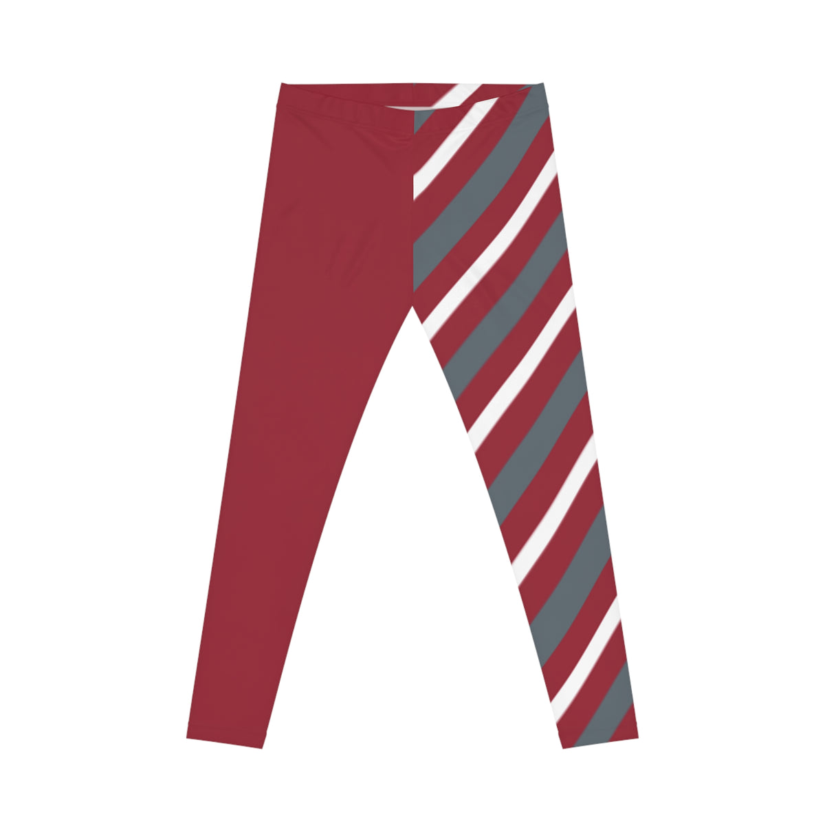Crimson and Grey Striped Leggings for Women, WSU Themed Leggings, Cougars themed Leggings, School spirit, Cute yoga pants, gift