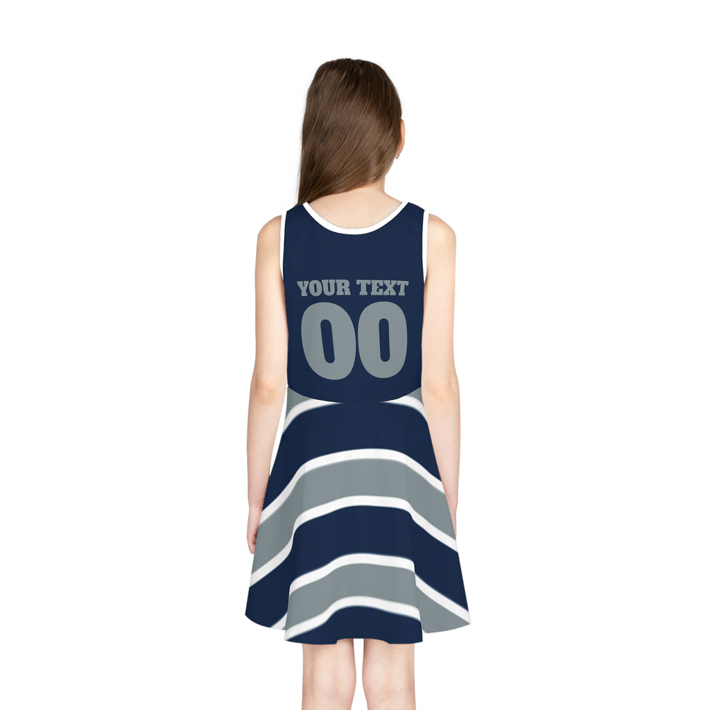 Girls' Sports Sundress, Personalized Dress for game day, Dallas Themed Dress, Matching dresses, Sports Fan Dress, matching photo dress