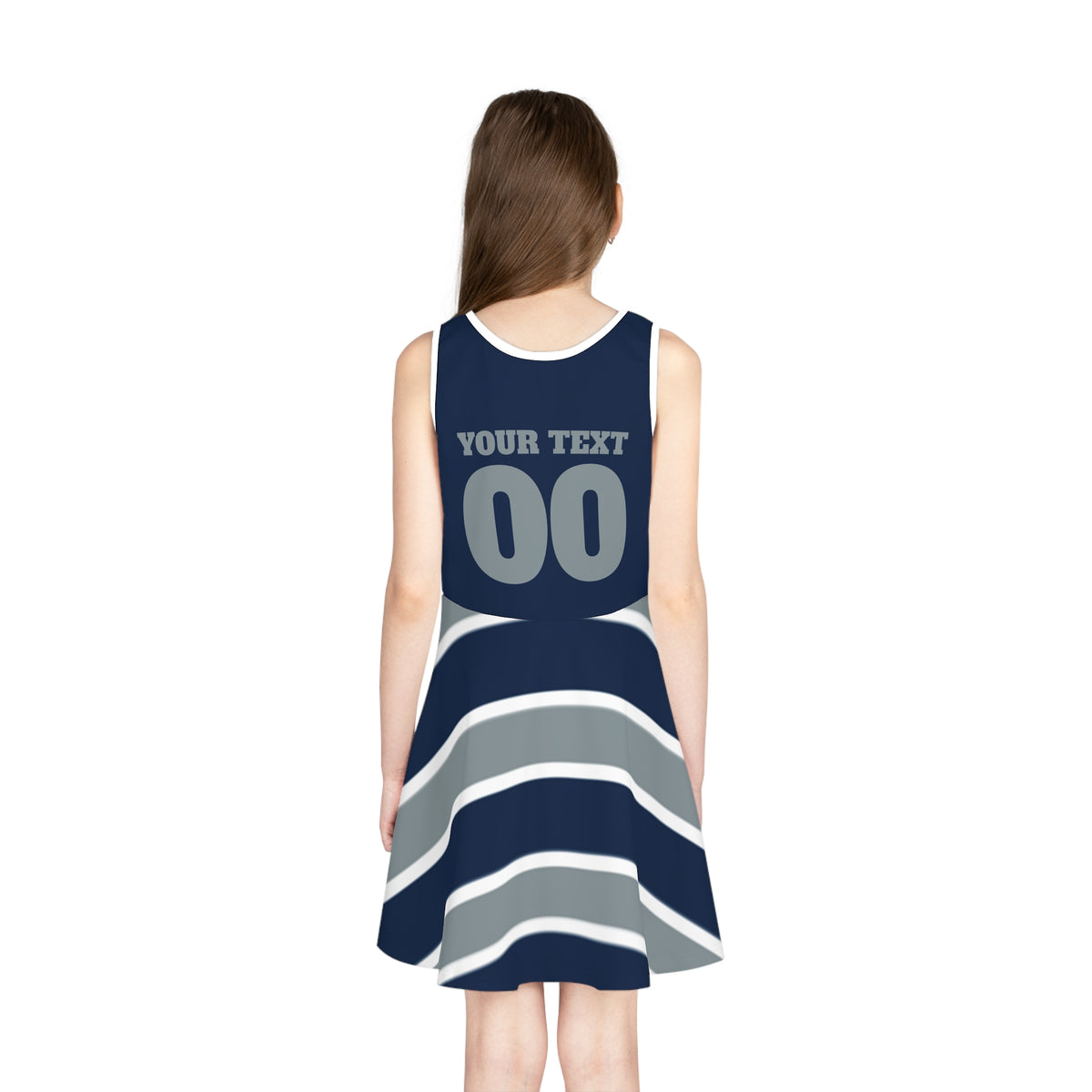 Girls' Sports Sundress, Personalized Dress for game day, Dallas Themed Dress, Matching dresses, Sports Fan Dress, matching photo dress
