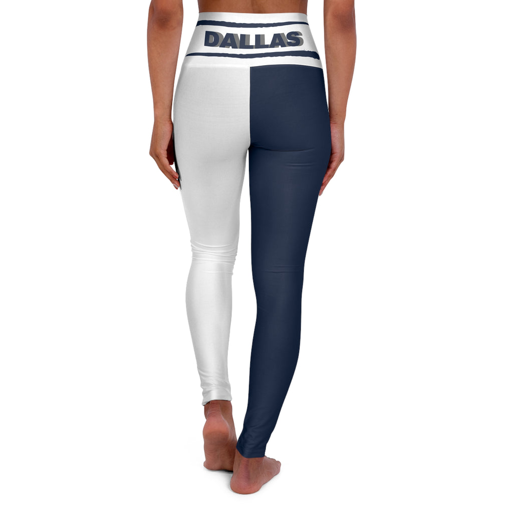 Womens Dallas Football Themed High Waisted Yoga Leggings
