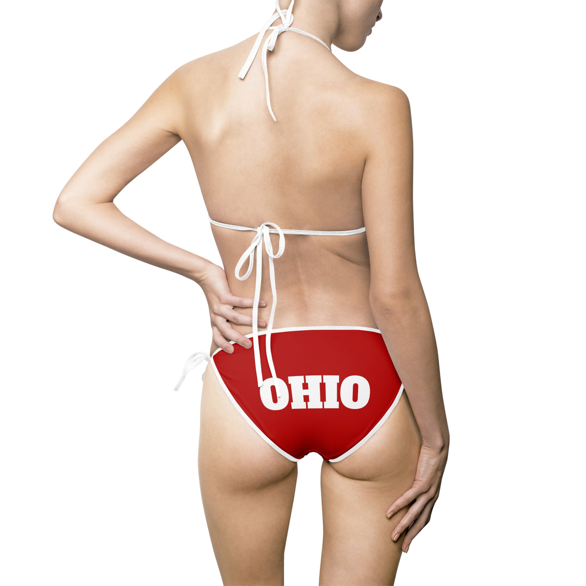Ohio Red Bikini Swimsuit, Red and White swimsuit, Ohio fan swimsuit, college gear, student, football fan, graduation gift, gift for her