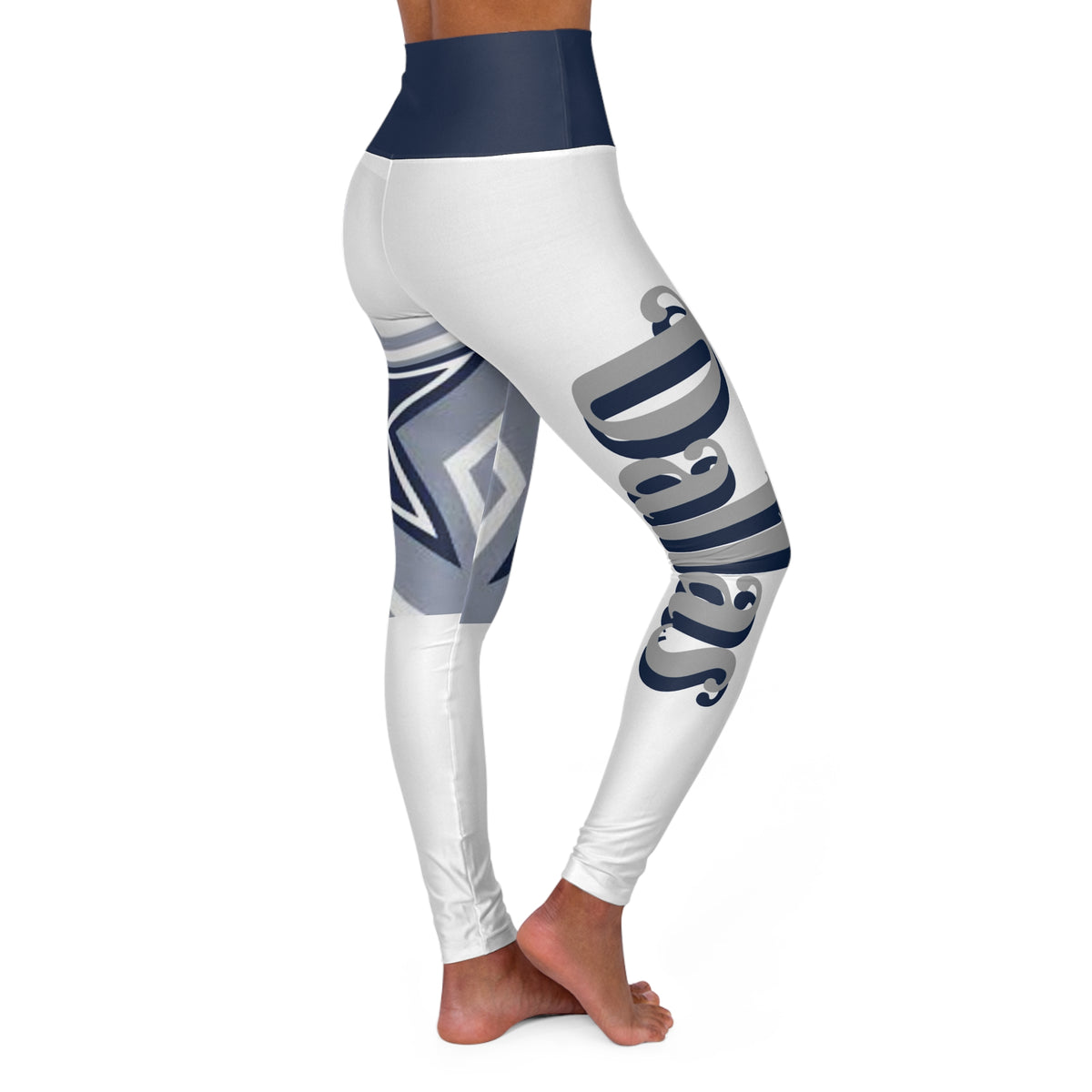 Women's Dallas Football Team Themed High Waisted Yoga Leggings