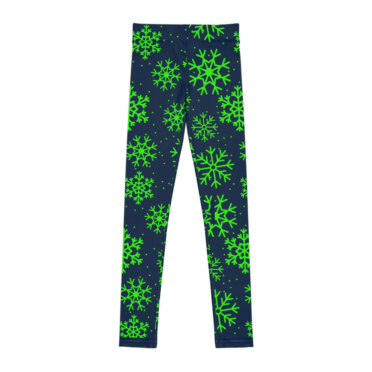 Blue and Action Green Snowflakes Youth Leggings, Seattle football themed holiday leggings, Christmas Leggings, Matching outfits, gift