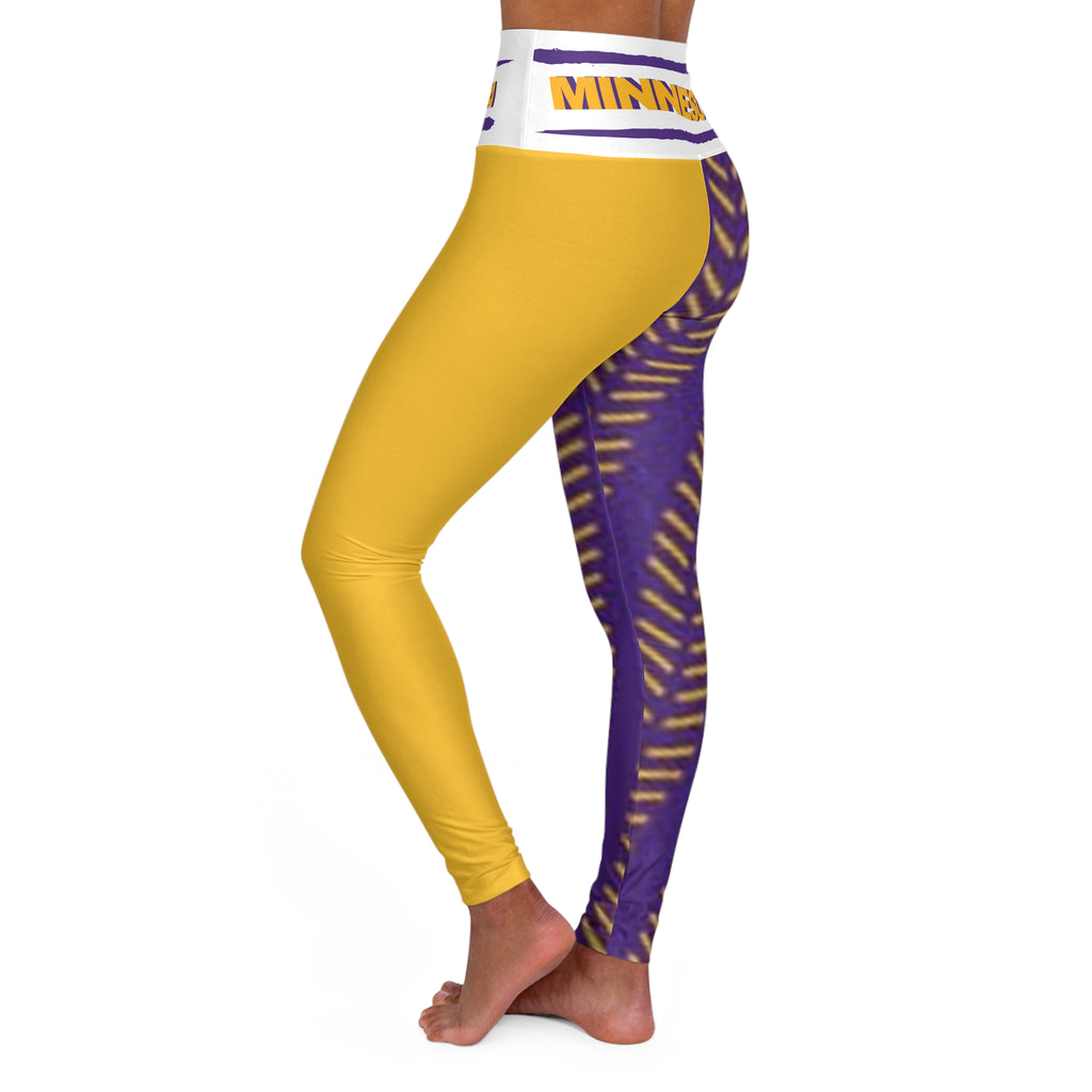 Minnesota Football Themed High Waisted Yoga Leggings