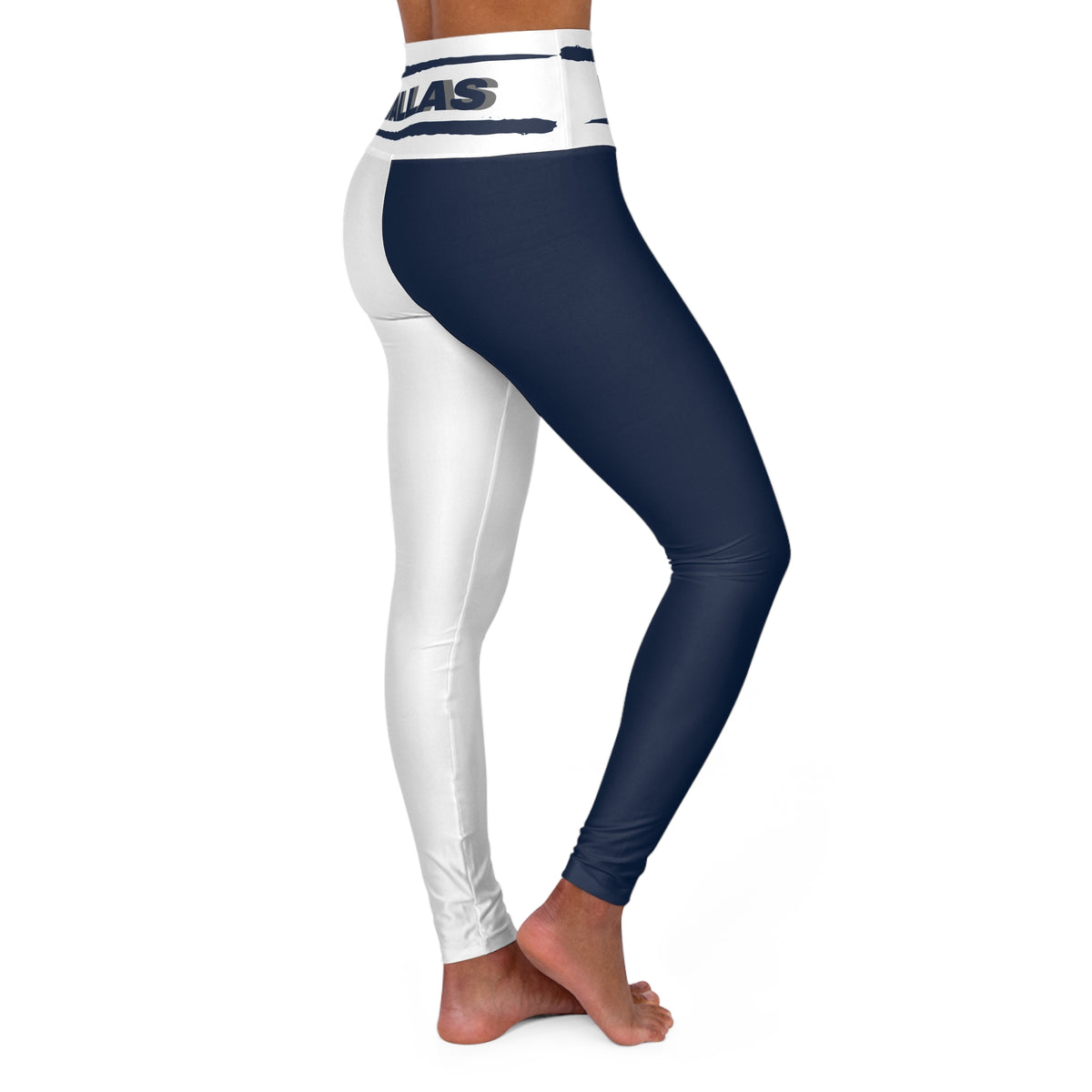Womens Dallas Football Themed High Waisted Yoga Leggings