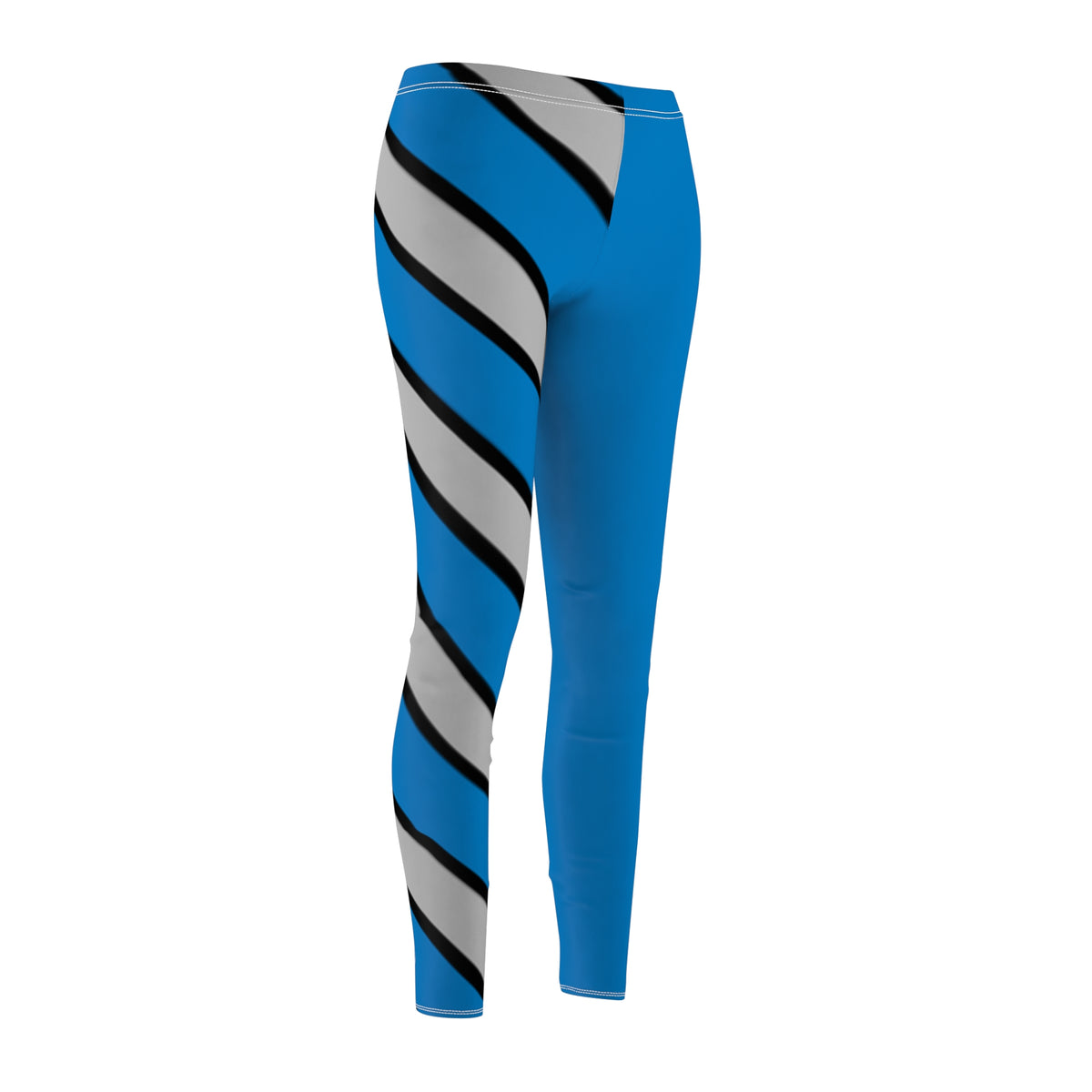 Blue and Grey Striped Leggings, Carolina Football Themed pants, Football fan gift, Game day leggings, Christmas gift