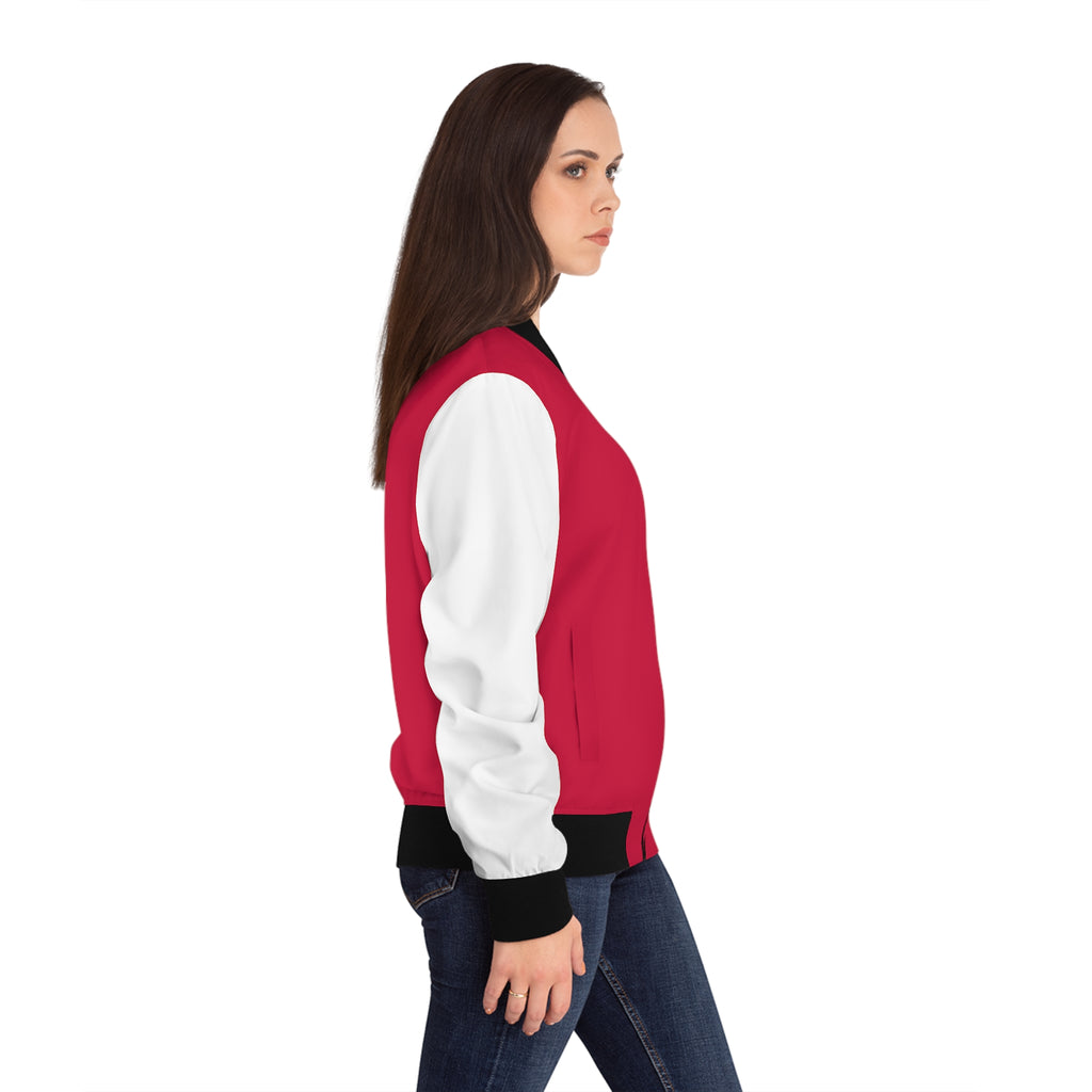 Red and Black Women's Bomber Jacket, Vintage Bulls Jacket, Bulls coat, cute bomber jacket, Women's jacket, basketball, gift
